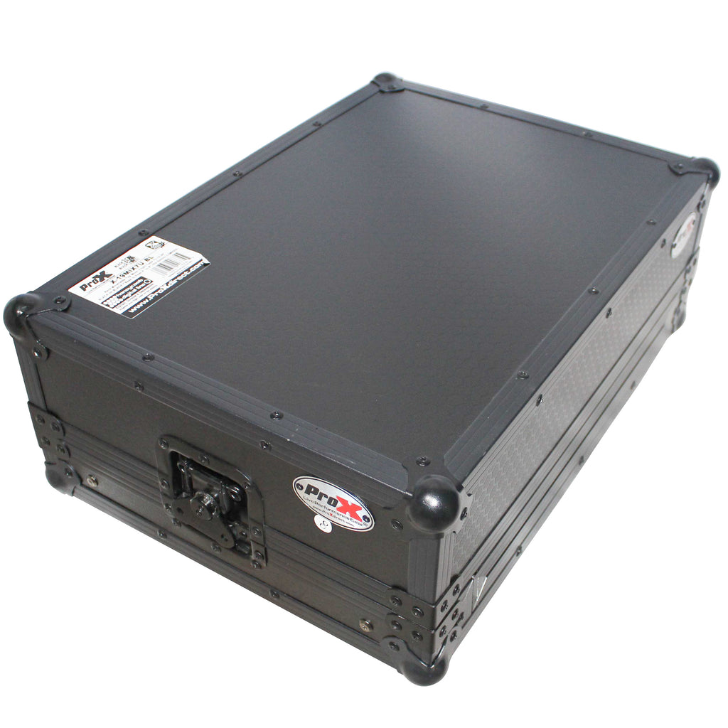 Flight Case for Gemini CDM-4000 19" Mixer W-7U Slant Rack Mount W-Removable Front Panel | Black on Black