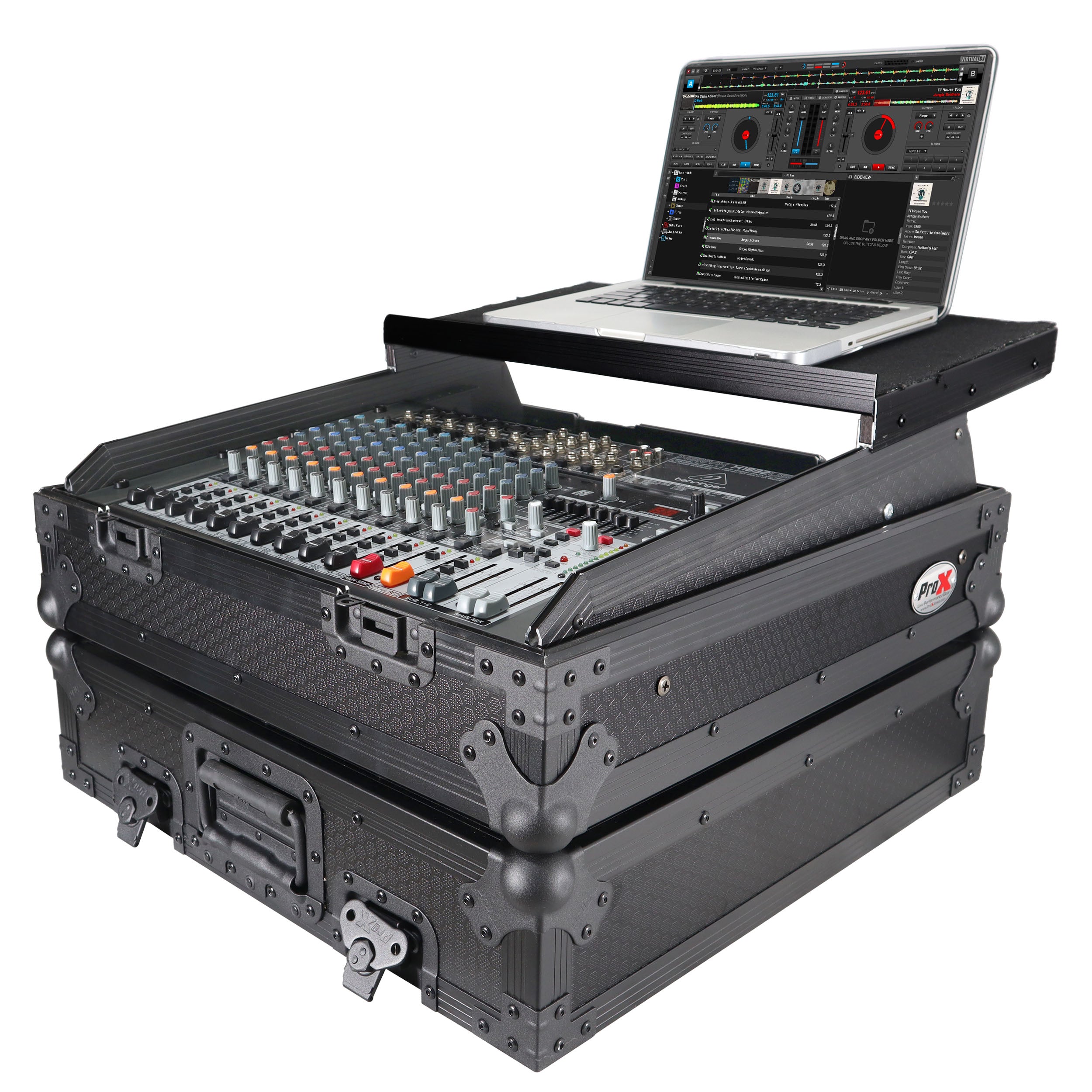 10U Top Mount 19" Slanted Black on Black Mixer Case