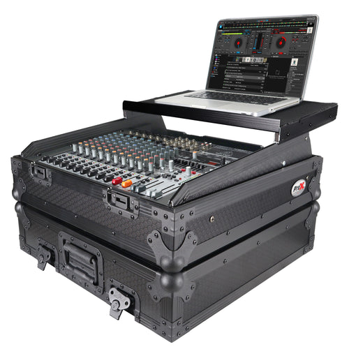 10U Top Mount 19" Slanted Black on Black Mixer Case
