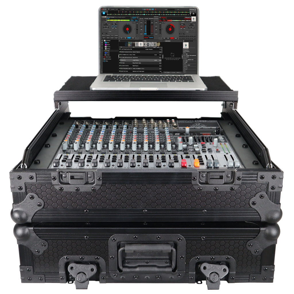 10U Top Mount 19" Slanted Black on Black Mixer Case