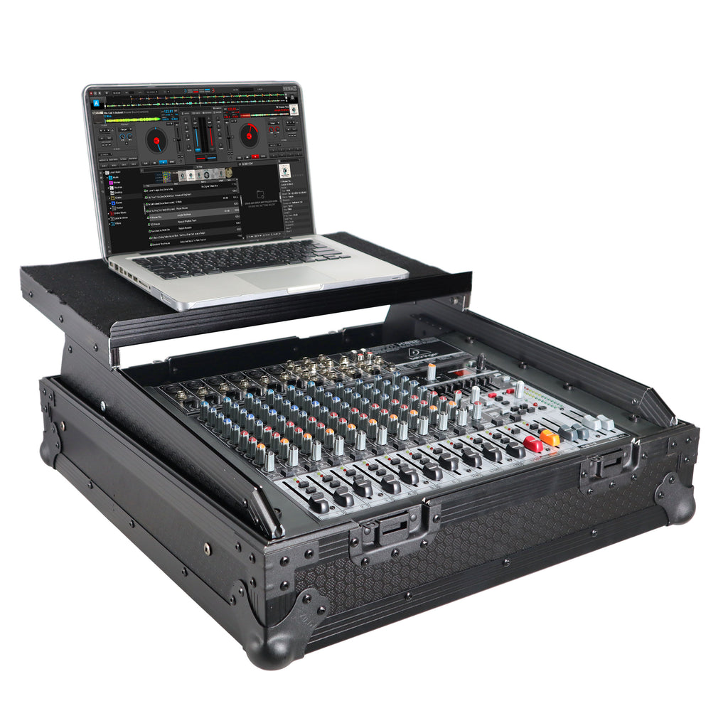 10U Top Mount 19" Slanted Black on Black Mixer Case