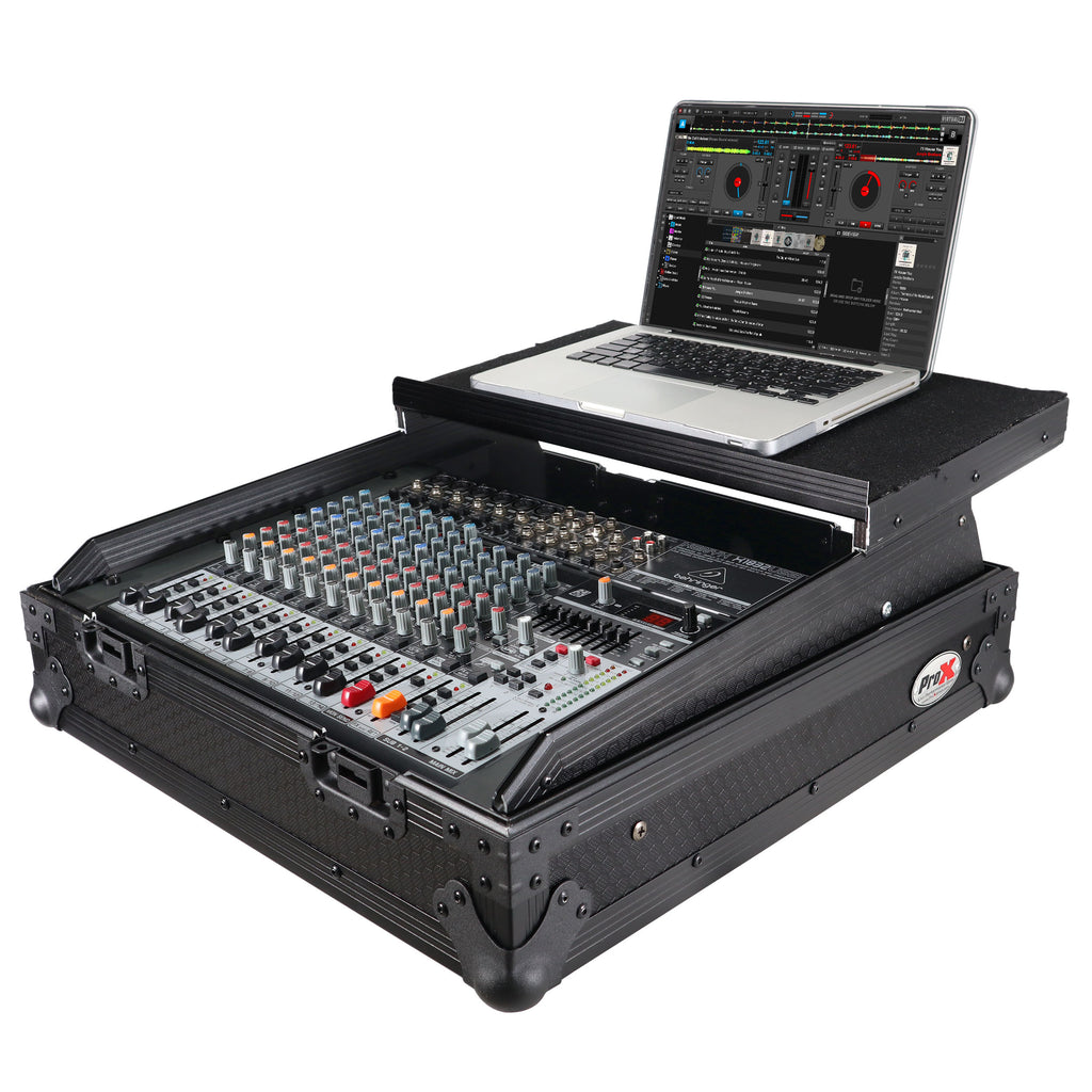 10U Top Mount 19" Slanted Black on Black Mixer Case