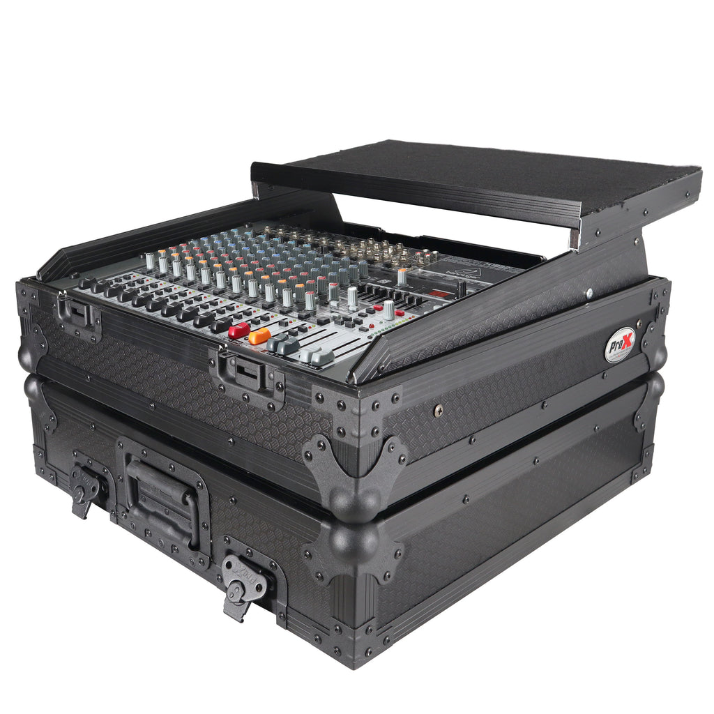 10U Top Mount 19" Slanted Black on Black Mixer Case