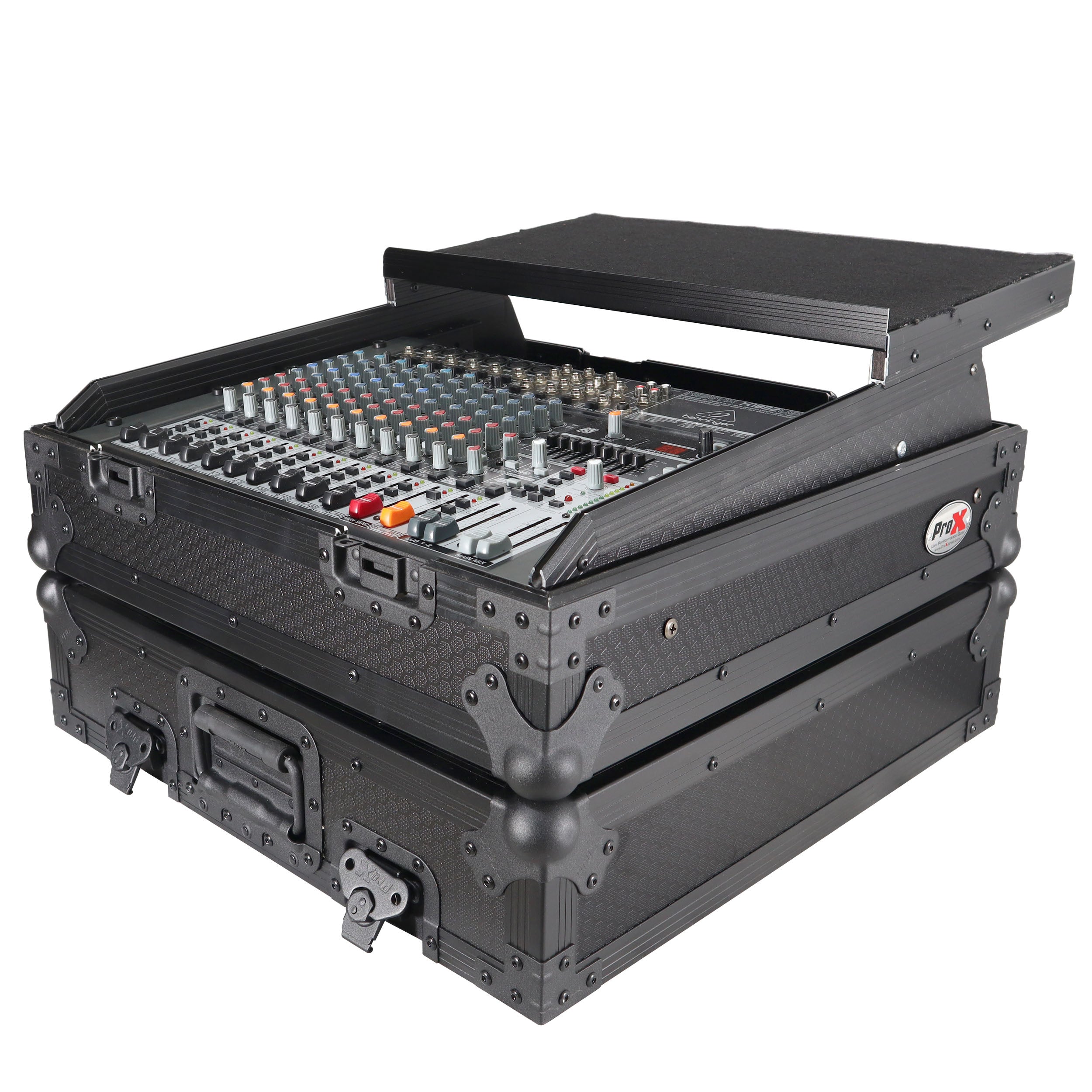 10U Top Mount 19" Slanted Black on Black Mixer Case