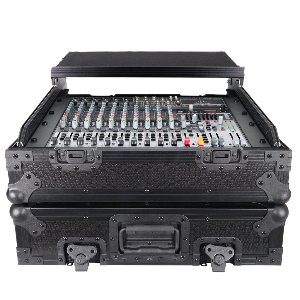 10U Top Mount 19" Slanted Black on Black Mixer Case