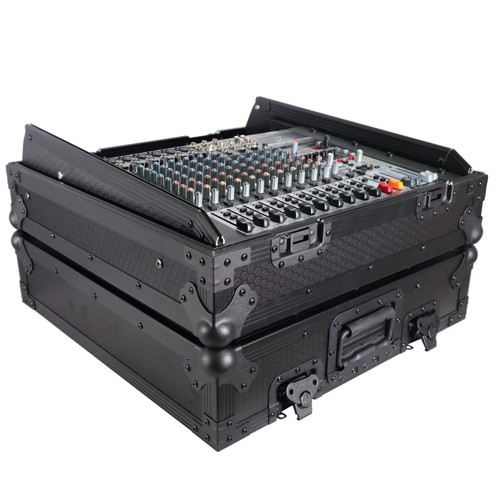 10U Top Mount 19" Slanted Black on Black Mixer Case