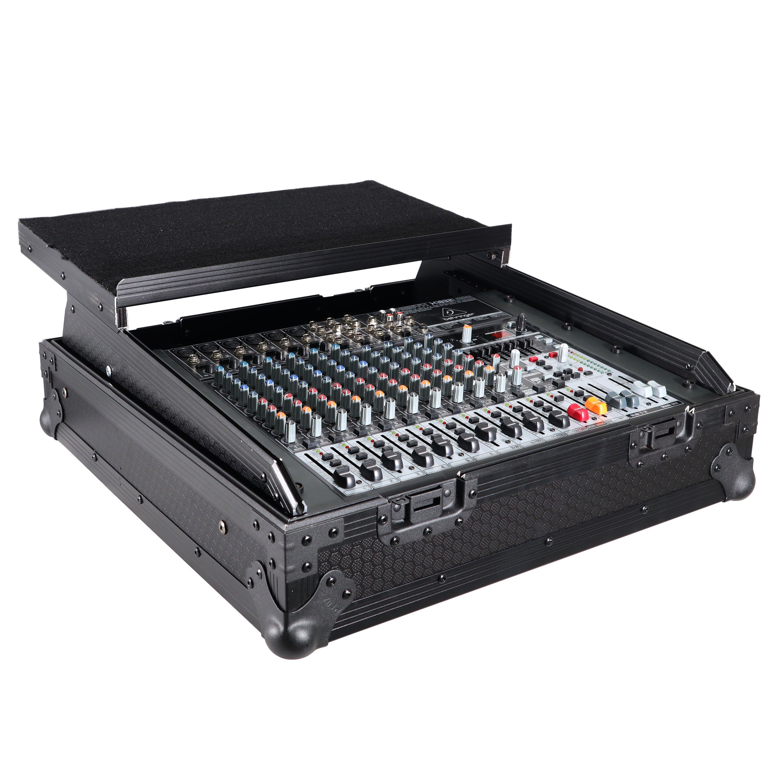 10U Top Mount 19" Slanted Black on Black Mixer Case