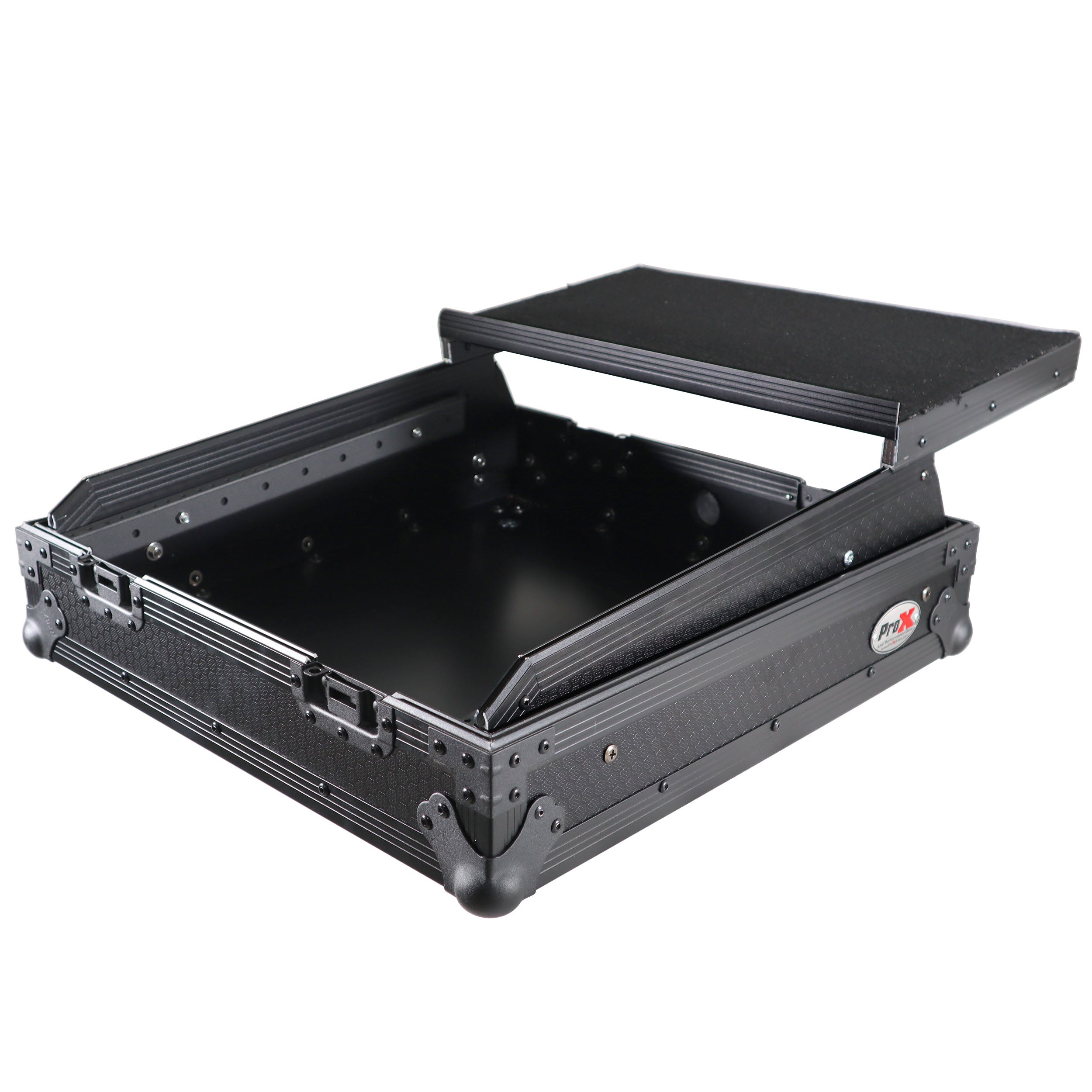 10U Top Mount 19" Slanted Black on Black Mixer Case