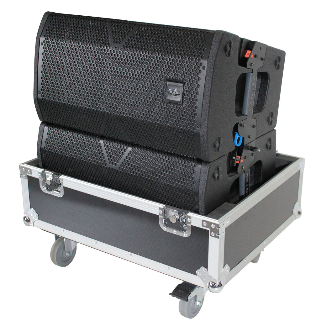 Universal ATA Dual Speaker Flight Case fits 28x26x20 in. 2x RCF HDL10 HDL28, DAS VANTEC 20A