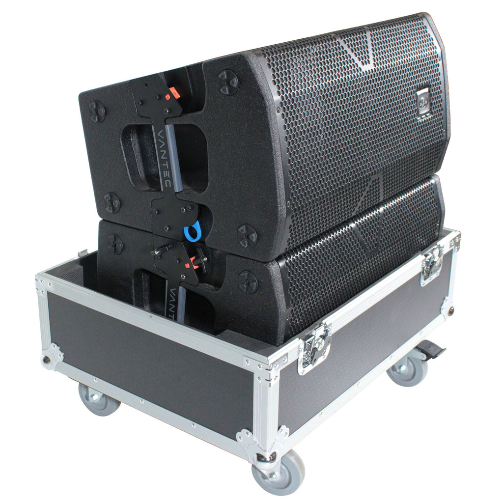 Universal ATA Dual Speaker Flight Case fits 28x26x20 in. 2x RCF HDL10 HDL28, DAS VANTEC 20A