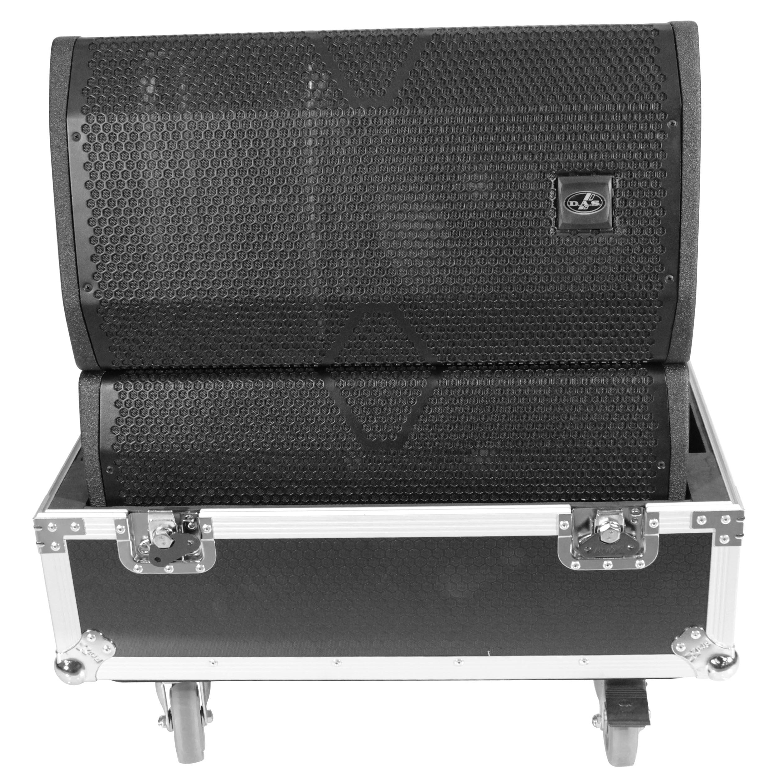 Universal ATA Dual Speaker Flight Case fits 28x26x20 in. 2x RCF HDL10 HDL28, DAS VANTEC 20A