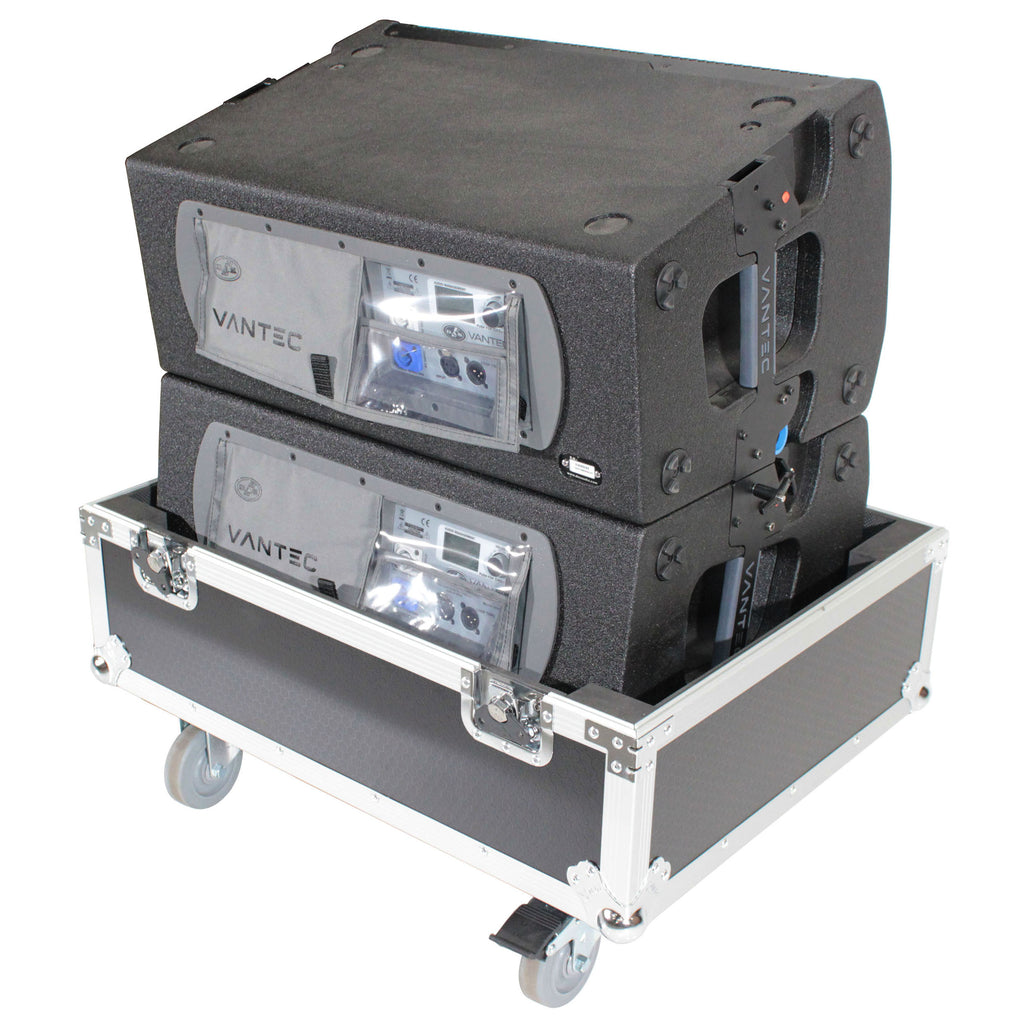 Universal ATA Dual Speaker Flight Case fits 28x26x20 in. 2x RCF HDL10 HDL28, DAS VANTEC 20A