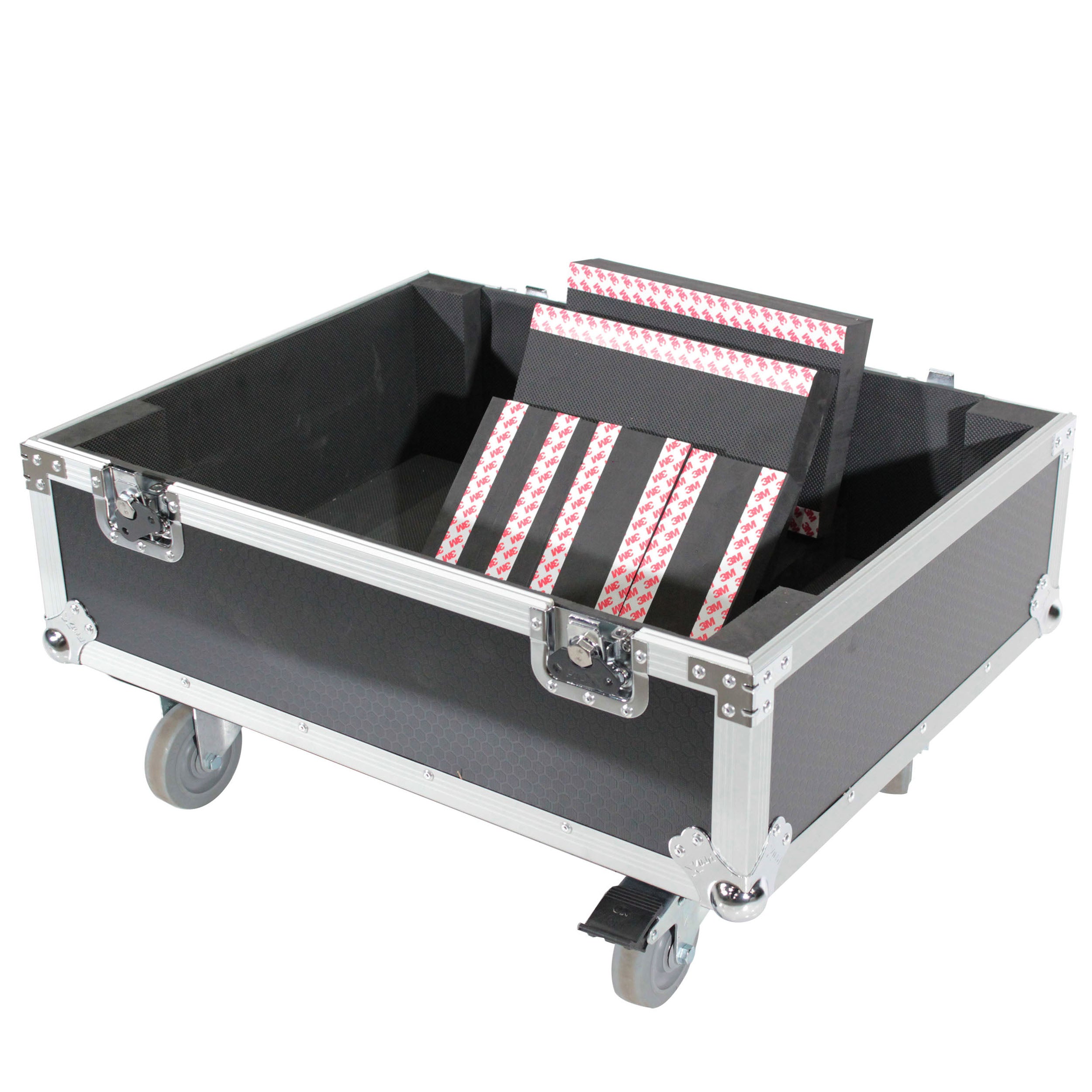Fits 2x RCF HDL 10-A Line Array Speakers Flight Case with 4 inch Wheels