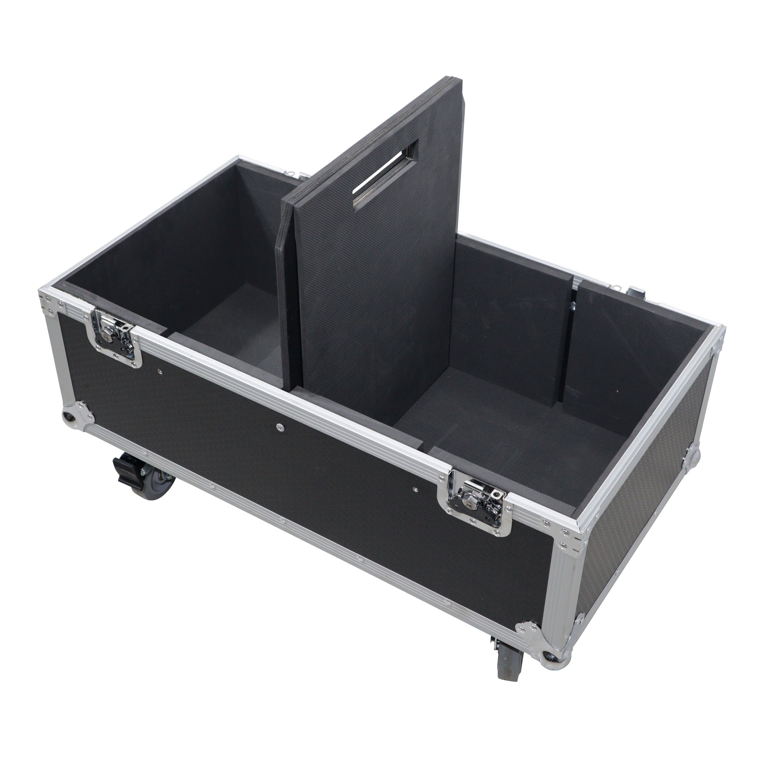 Universal ATA Dual Speaker Flight Case for 2x QSC K12 JBL PRX812 2x Speakers and similar size speakers 25x15x15 in.