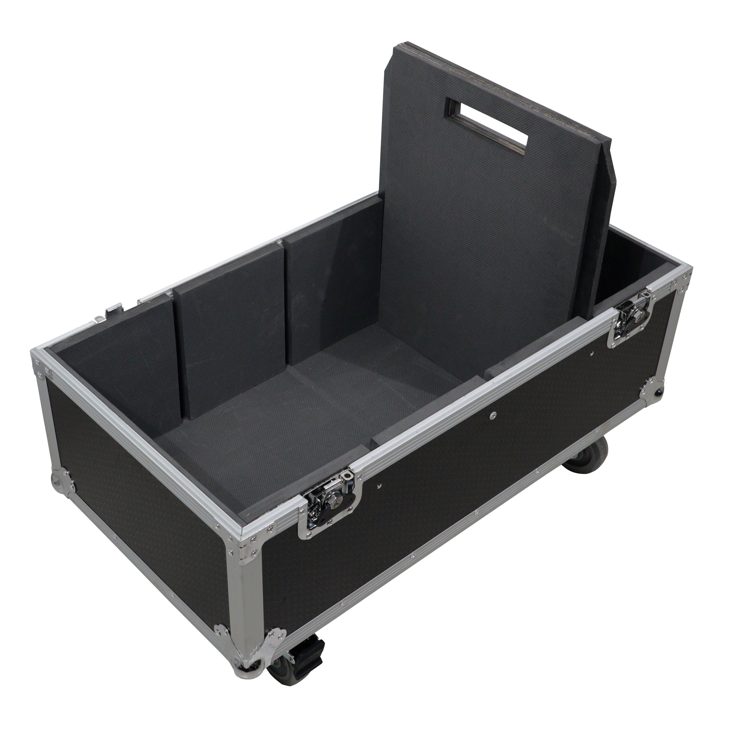 Universal ATA Dual Speaker Flight Case for 2x QSC K12 JBL PRX812 2x Speakers and similar size speakers 25x15x15 in.