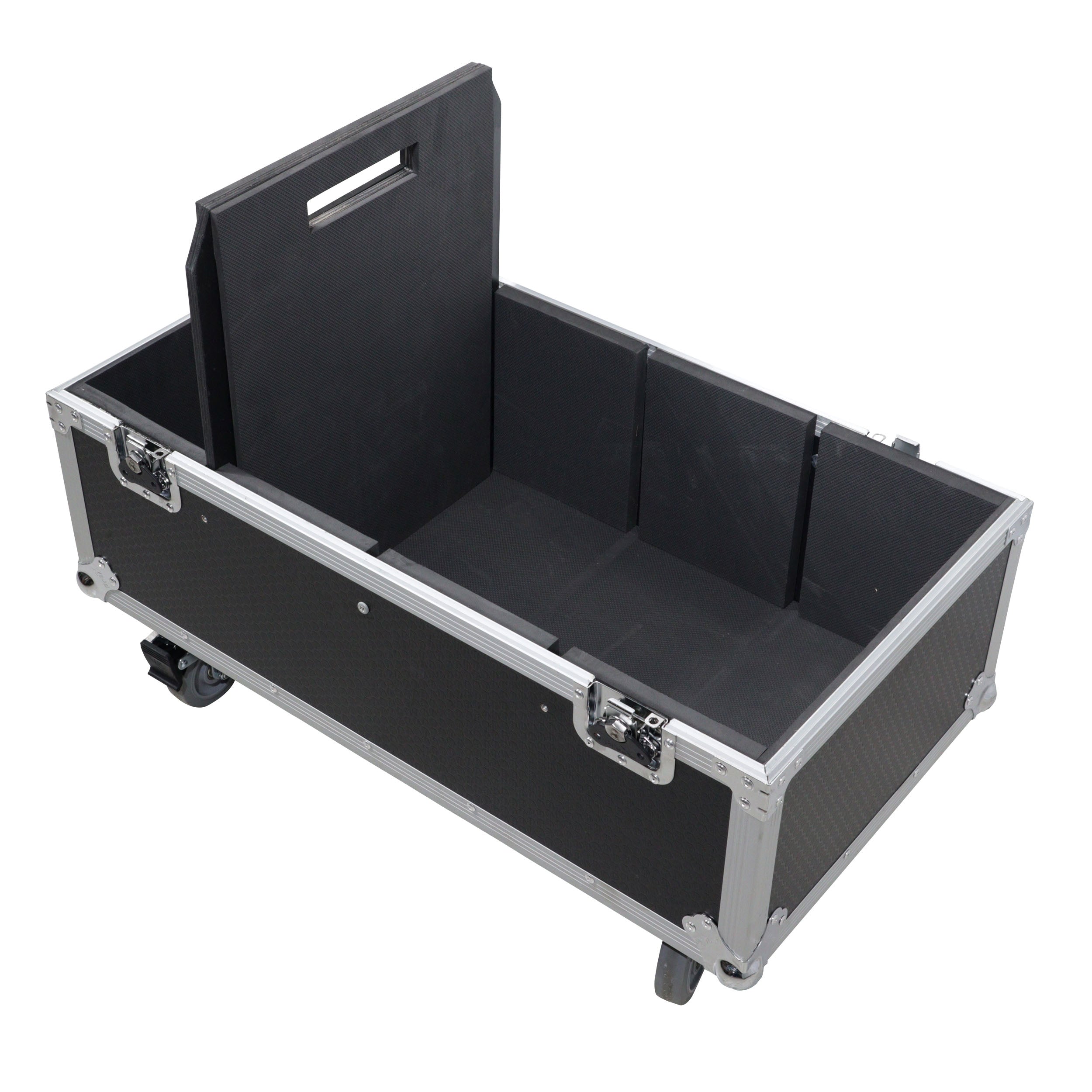 Universal ATA Dual Speaker Flight Case for 2x QSC K12 JBL PRX812 2x Speakers and similar size speakers 25x15x15 in.