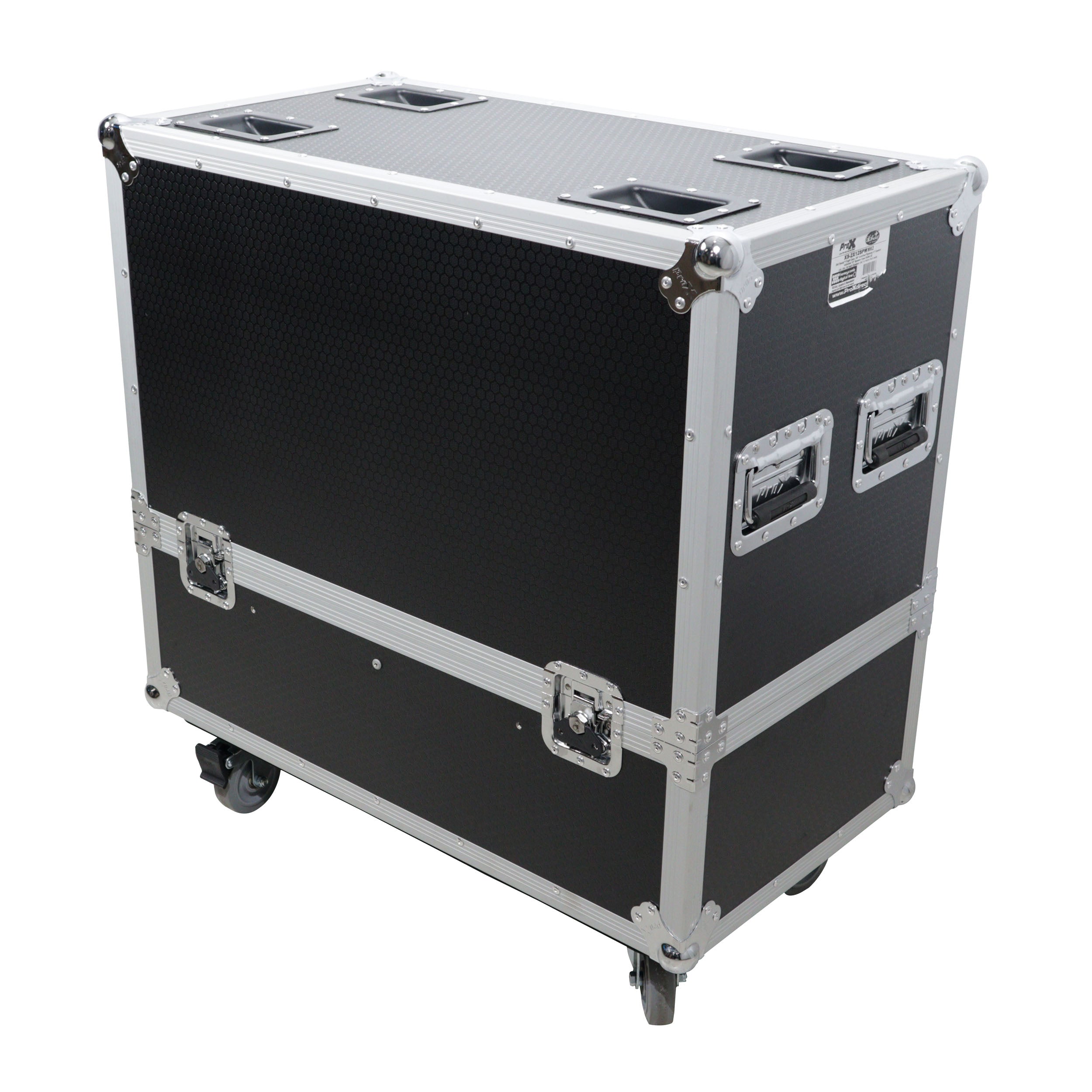Universal ATA Dual Speaker Flight Case for 2x QSC K12 JBL PRX812 2x Speakers and similar size speakers 25x15x15 in.