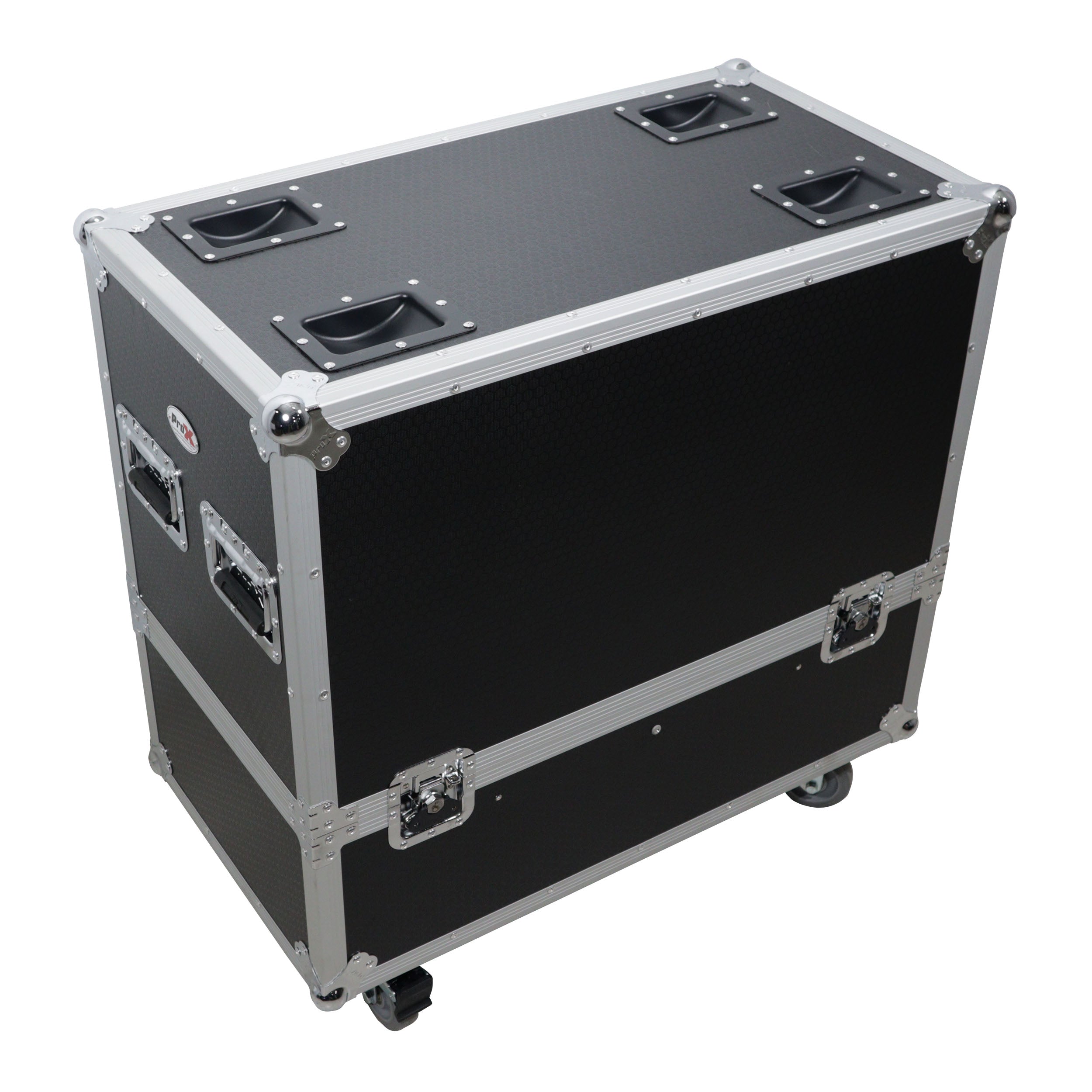 Universal ATA Dual Speaker Flight Case for 2x QSC K12 JBL PRX812 2x Speakers and similar size speakers 25x15x15 in.