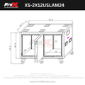 2X12U 24" Deep Vertical Rack to Rack Shock Mount Case with 2 Sliding Slam Doors & 6x4" Caster Wheels