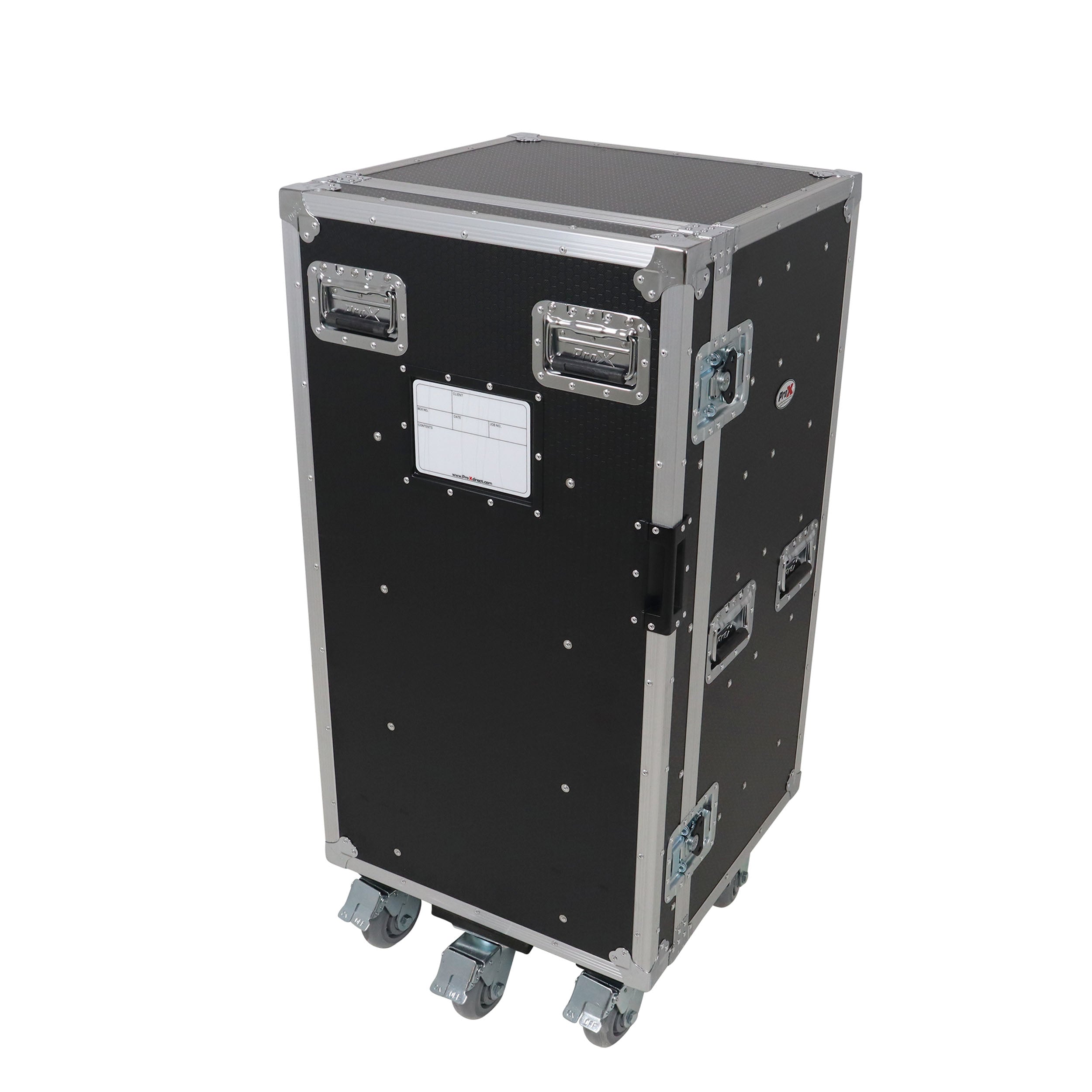 Pro 6 Utility Drawer Workbox ATA Flight Style Case with Hinged Storage Door and Five 5 inch Casters