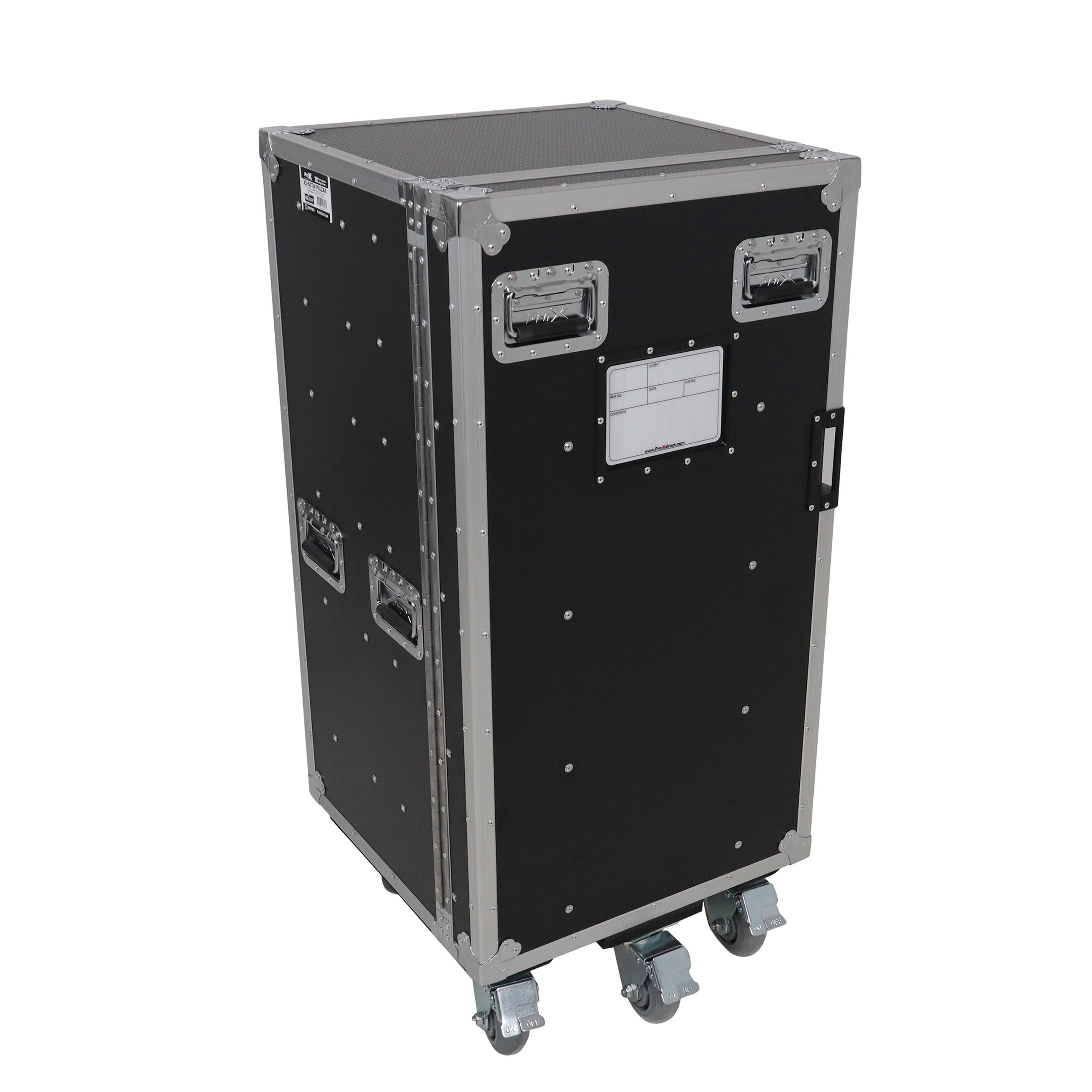 Pro 6 Utility Drawer Workbox ATA Flight Style Case with Hinged Storage Door and Five 5 inch Casters