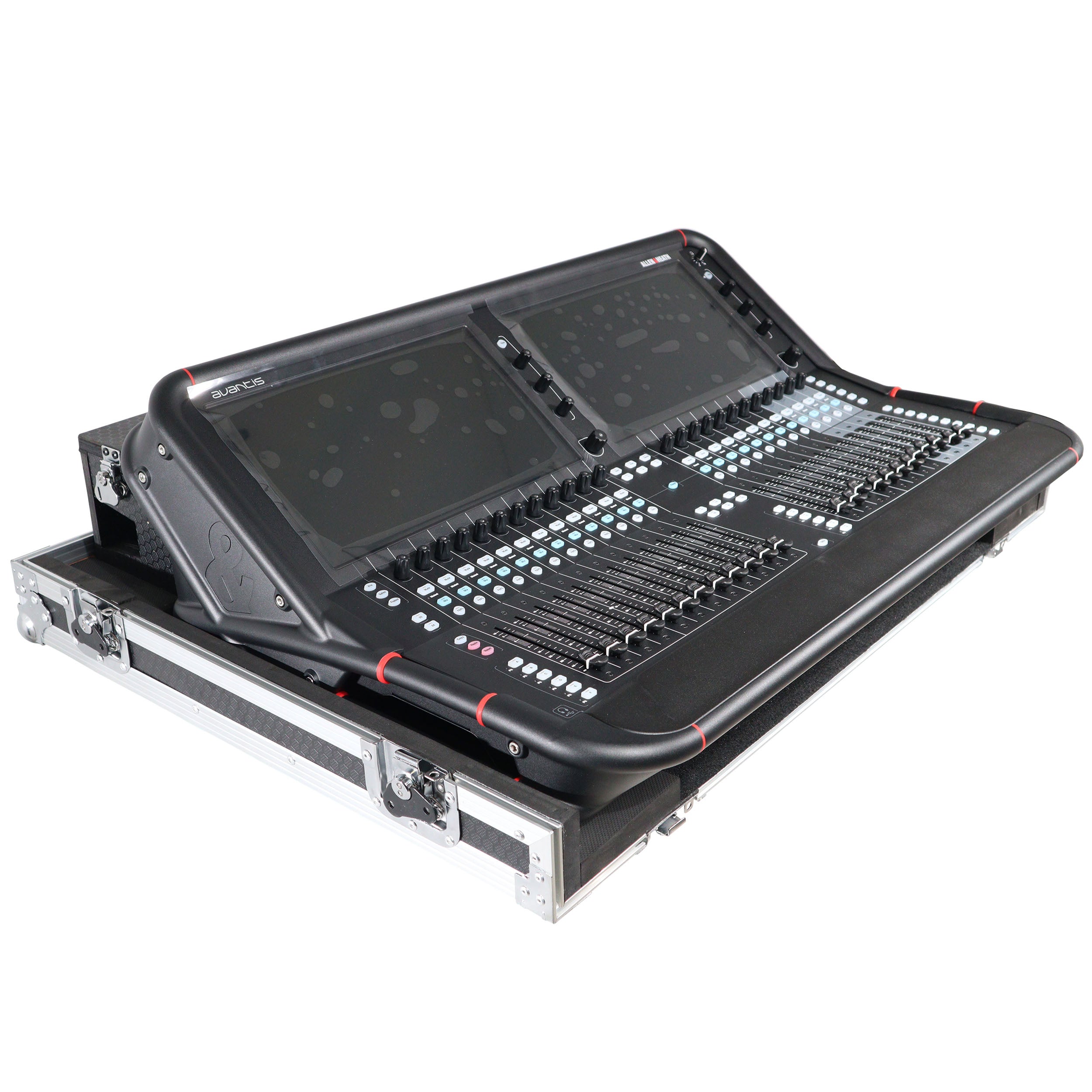 ATA Digital Audio Mixer Flight Case for Allen & Heath AVANTIS Console with Doghouse compartment and Caster wheels