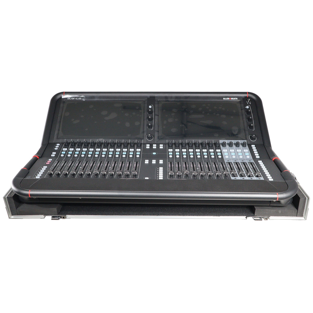 ATA Digital Audio Mixer Flight Case for Allen & Heath AVANTIS Console with Doghouse compartment and Caster wheels