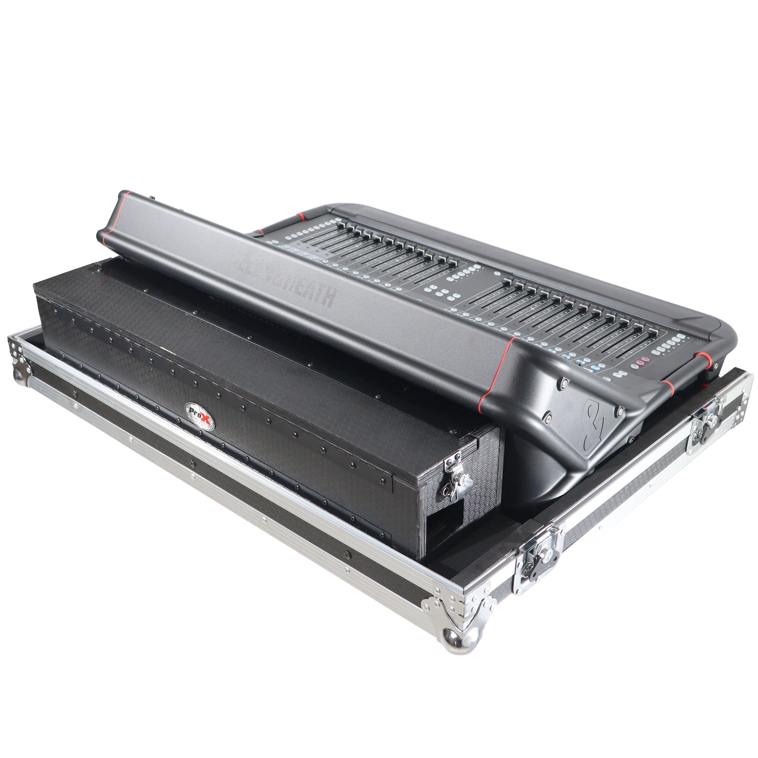 ATA Digital Audio Mixer Flight Case for Allen & Heath AVANTIS Console with Doghouse compartment and Caster wheels