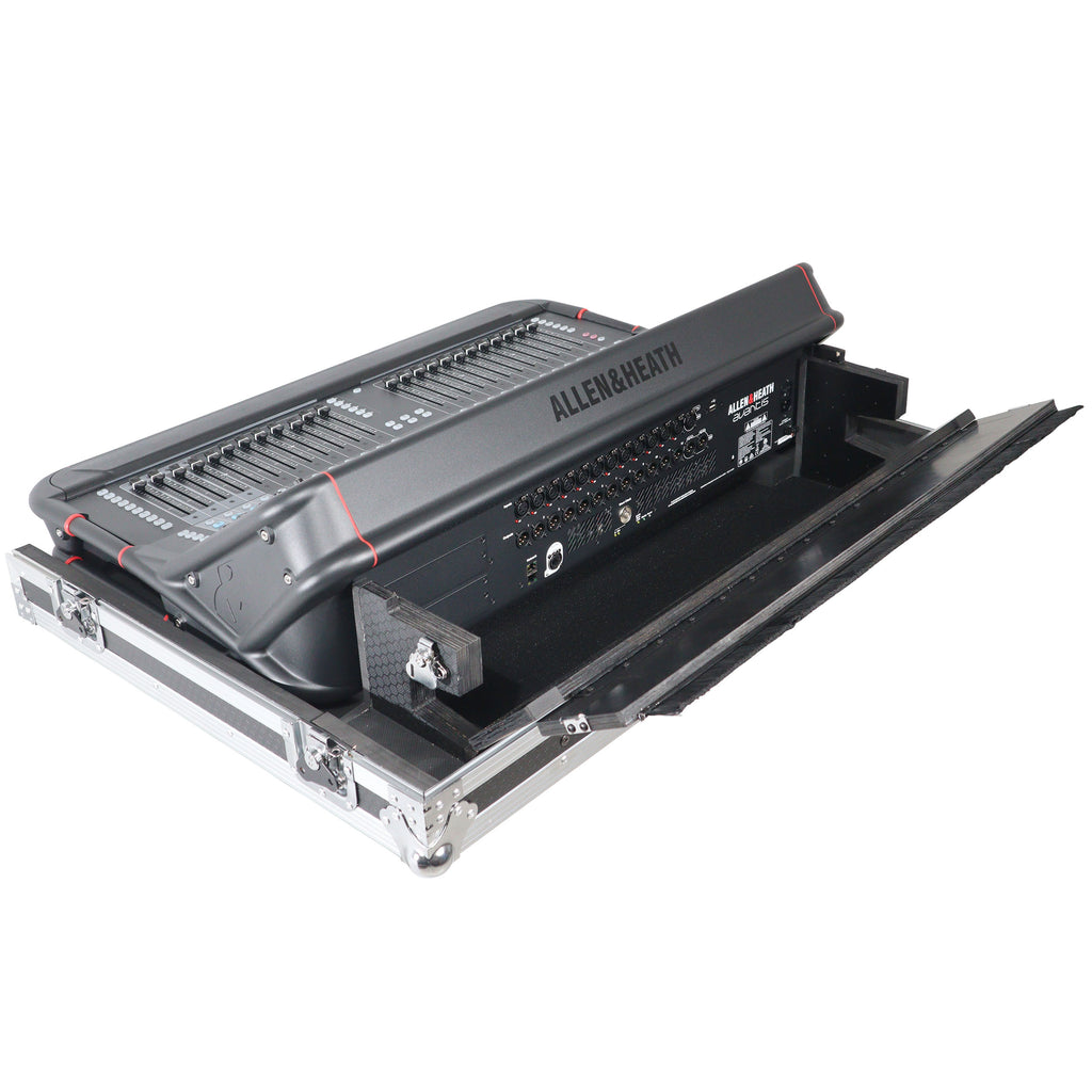 ATA Digital Audio Mixer Flight Case for Allen & Heath AVANTIS Console with Doghouse compartment and Caster wheels