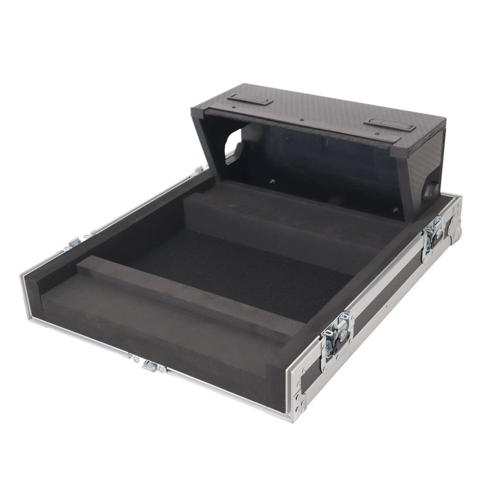 ATA Digital Audio Mixer Flight Case for Allen & Heath QU5 Console with Doghouse compartment and 4x Caster wheels