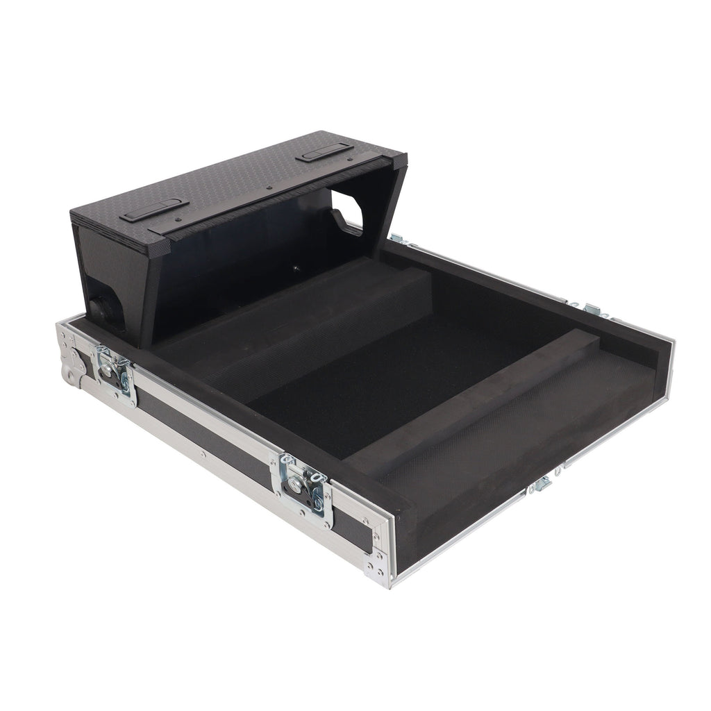 ATA Digital Audio Mixer Flight Case for Allen & Heath QU5 Console with Doghouse compartment and 4x Caster wheels