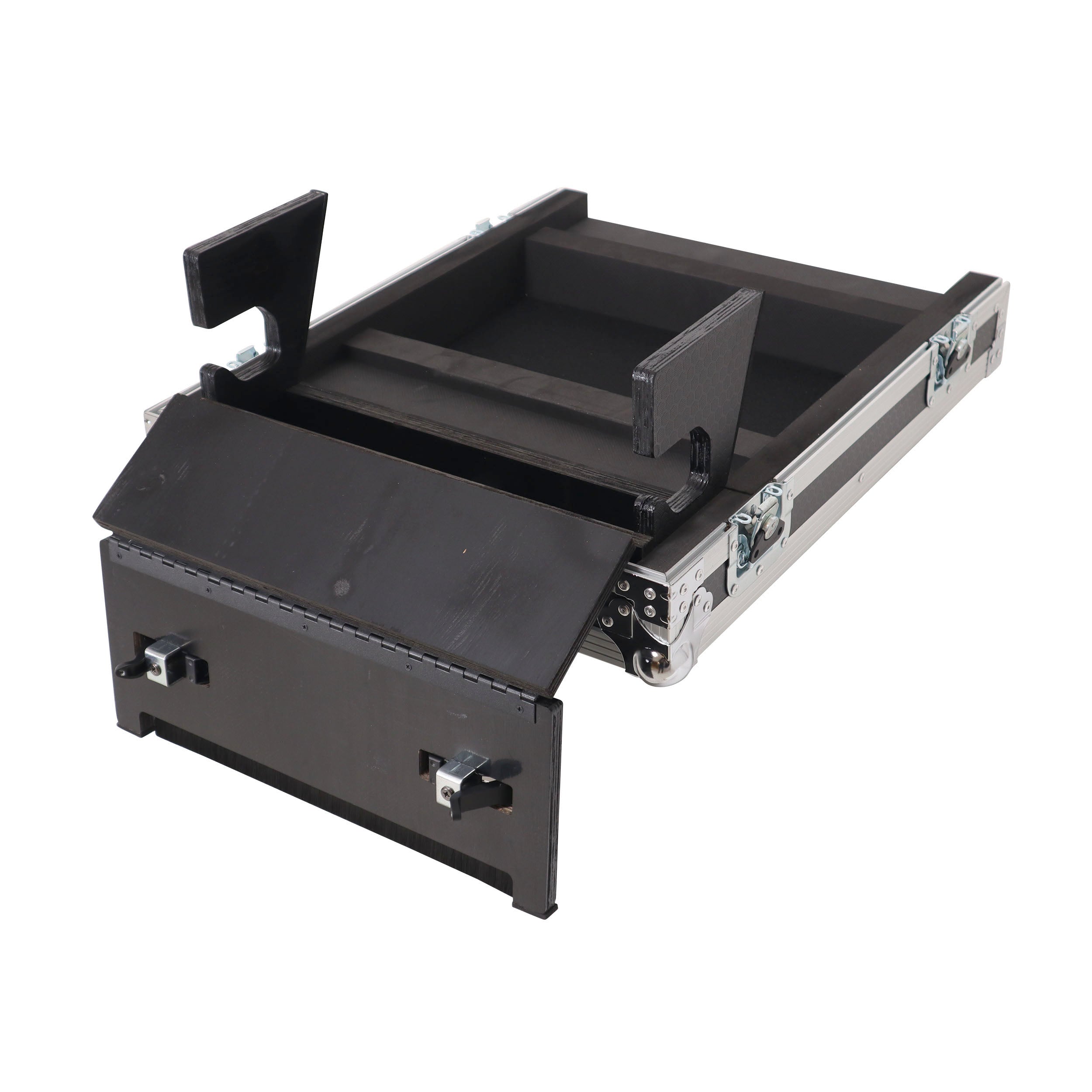 ATA Digital Audio Mixer Flight Case for Allen & Heath QU5 Console with Doghouse compartment and 4x Caster wheels