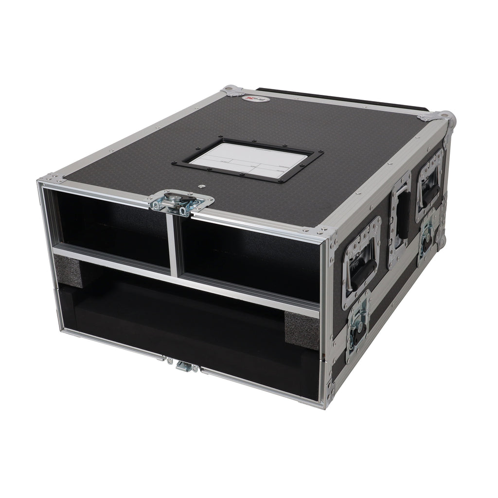 ATA Digital Audio Mixer Flight Case for Allen & Heath QU5 Console with Doghouse compartment and 4x Caster wheels