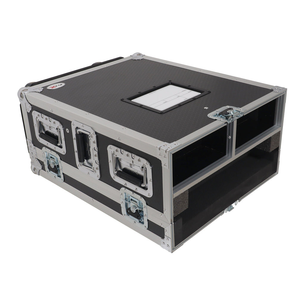 ATA Digital Audio Mixer Flight Case for Allen & Heath QU5 Console with Doghouse compartment and 4x Caster wheels