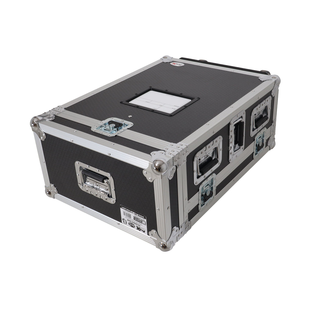 ATA Digital Audio Mixer Flight Case for Allen & Heath QU5 Console with Doghouse compartment and 4x Caster wheels