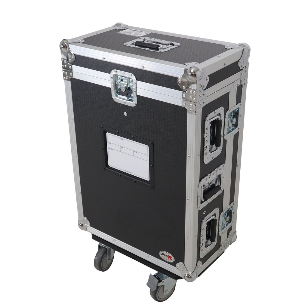 ATA Digital Audio Mixer Flight Case for Allen & Heath QU5 Console with Doghouse compartment and 4x Caster wheels