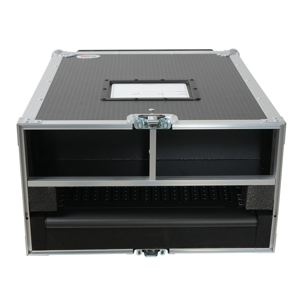 ATA Digital Audio Mixer Flight Case for Allen & Heath QU5 Console with Doghouse compartment and 4x Caster wheels