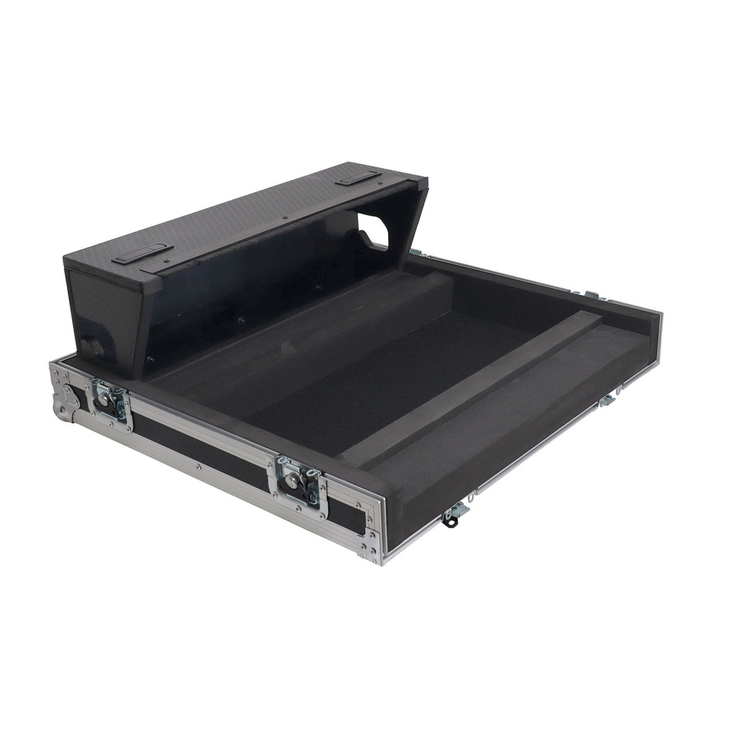 ATA Digital Audio Mixer Flight Case for Allen & Heath QU6 Console with Doghouse compartment and 4x Caster wheels