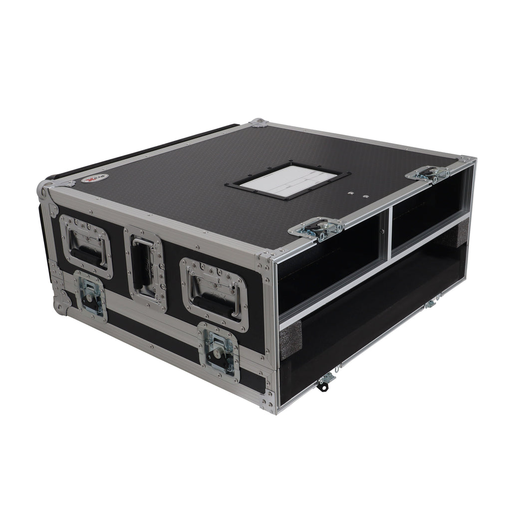 ATA Digital Audio Mixer Flight Case for Allen & Heath QU6 Console with Doghouse compartment and 4x Caster wheels