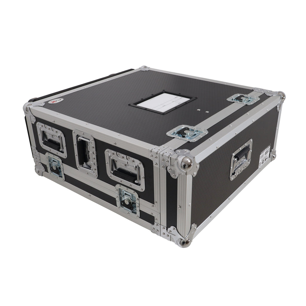 ATA Digital Audio Mixer Flight Case for Allen & Heath QU6 Console with Doghouse compartment and 4x Caster wheels