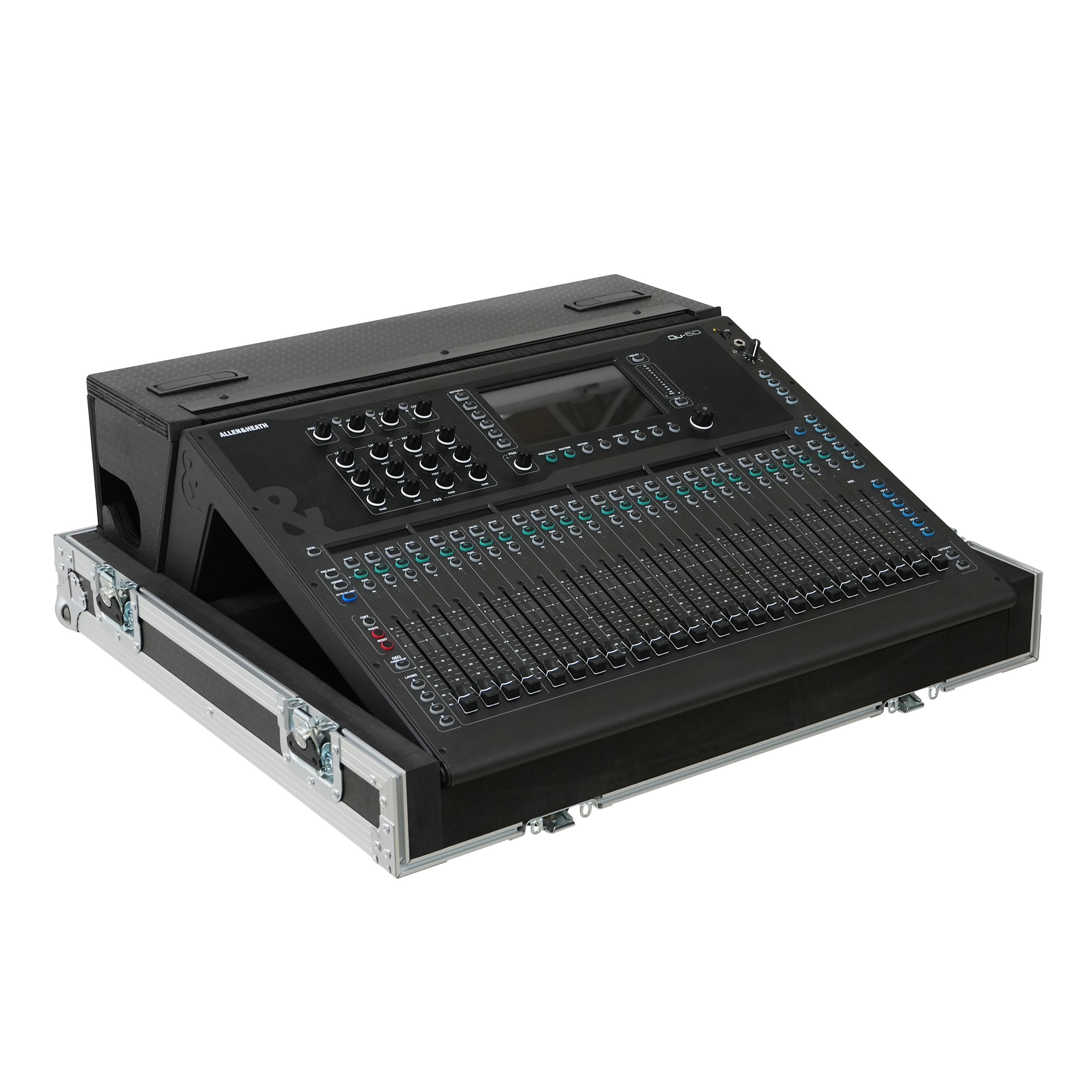 ATA Digital Audio Mixer Flight Case for Allen & Heath QU6 Console with Doghouse compartment and 4x Caster wheels