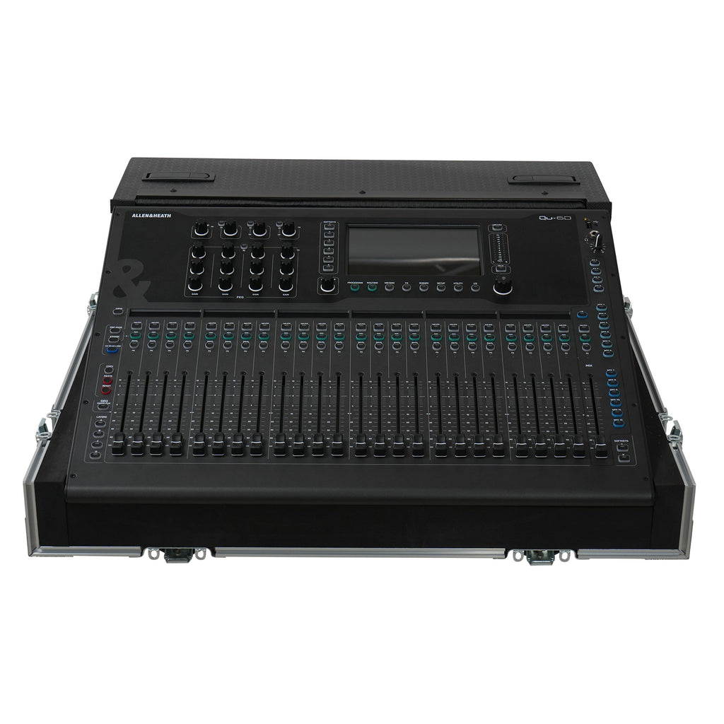 ATA Digital Audio Mixer Flight Case for Allen & Heath QU6 Console with Doghouse compartment and 4x Caster wheels