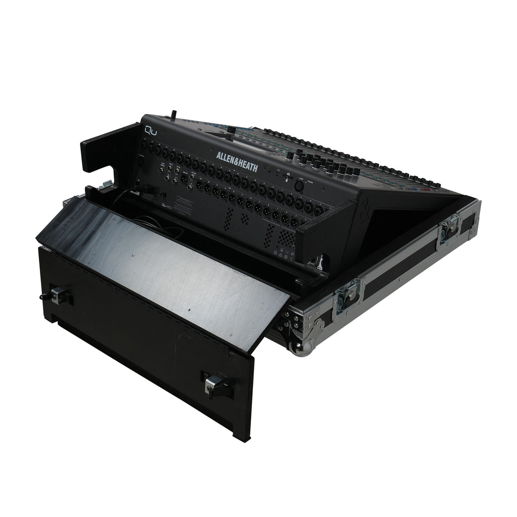 ATA Digital Audio Mixer Flight Case for Allen & Heath QU6 Console with Doghouse compartment and 4x Caster wheels
