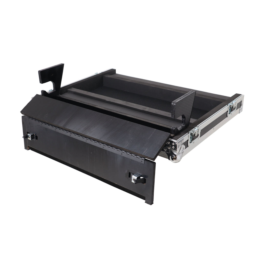 ATA Digital Audio Mixer Flight Case for Allen & Heath QU7 Console with Doghouse compartment and 4x Caster wheels