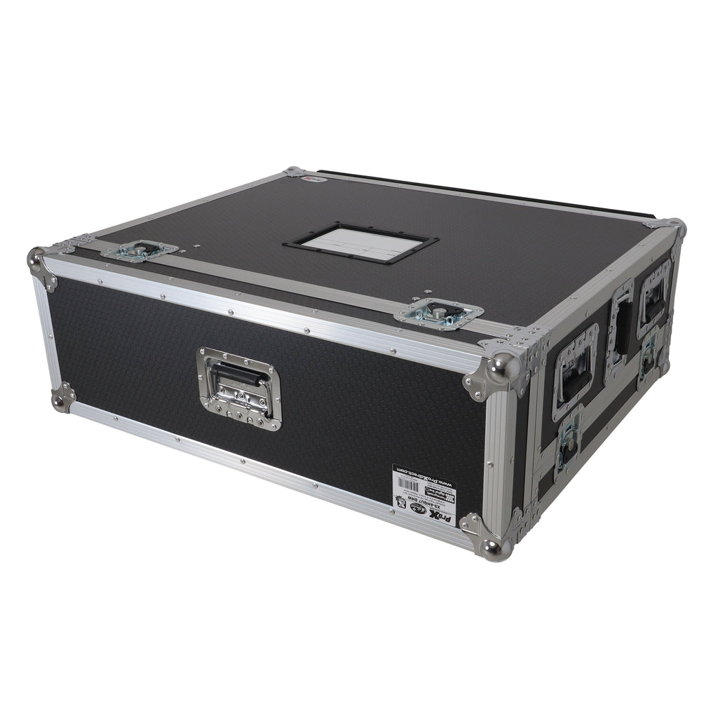 ATA Digital Audio Mixer Flight Case for Allen & Heath QU7 Console with Doghouse compartment and 4x Caster wheels
