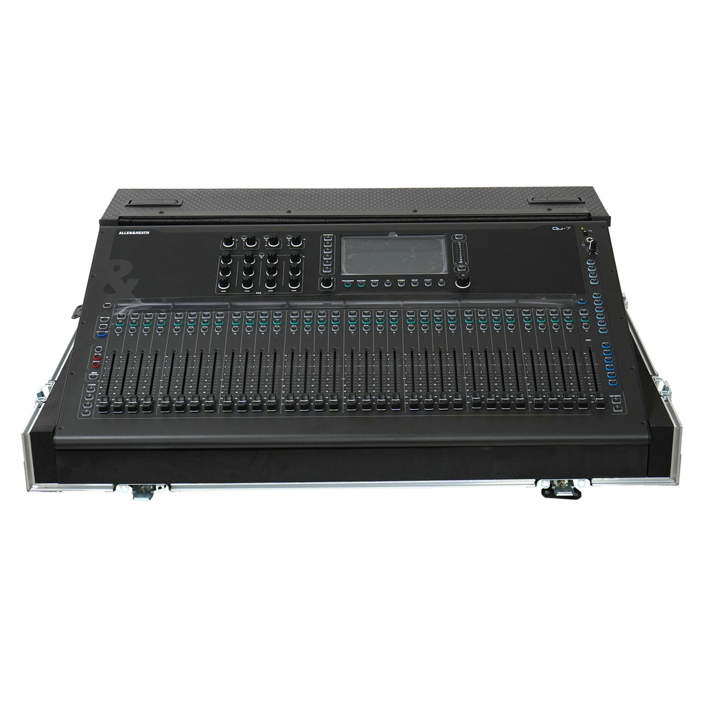 ATA Digital Audio Mixer Flight Case for Allen & Heath QU7 Console with Doghouse compartment and 4x Caster wheels