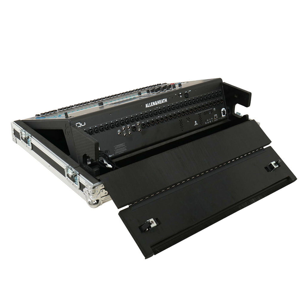 ATA Digital Audio Mixer Flight Case for Allen & Heath QU7 Console with Doghouse compartment and 4x Caster wheels