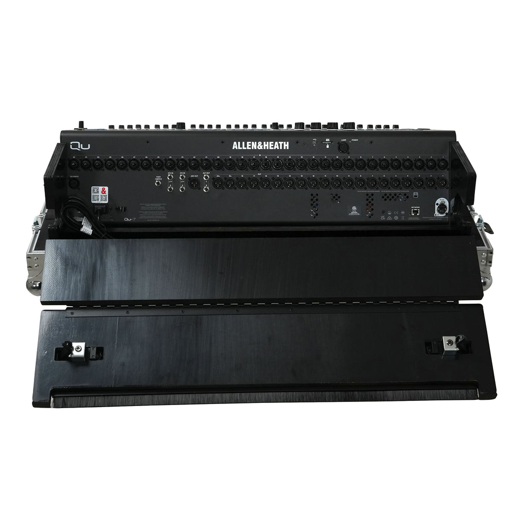ATA Digital Audio Mixer Flight Case for Allen & Heath QU7 Console with Doghouse compartment and 4x Caster wheels