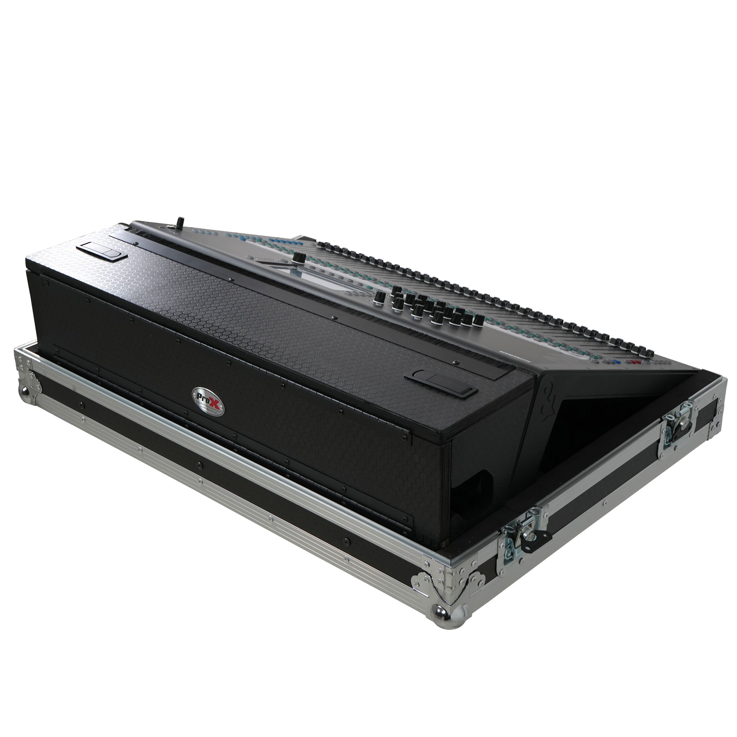ATA Digital Audio Mixer Flight Case for Allen & Heath QU7 Console with Doghouse compartment and 4x Caster wheels