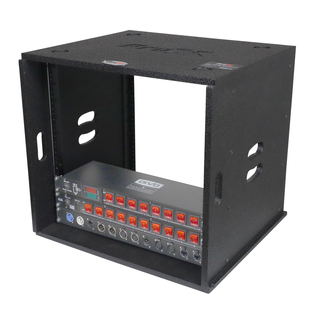 10U Rack Case 14" Deep Vertical Amp Rack Polyurea Coated  BLAQ Series